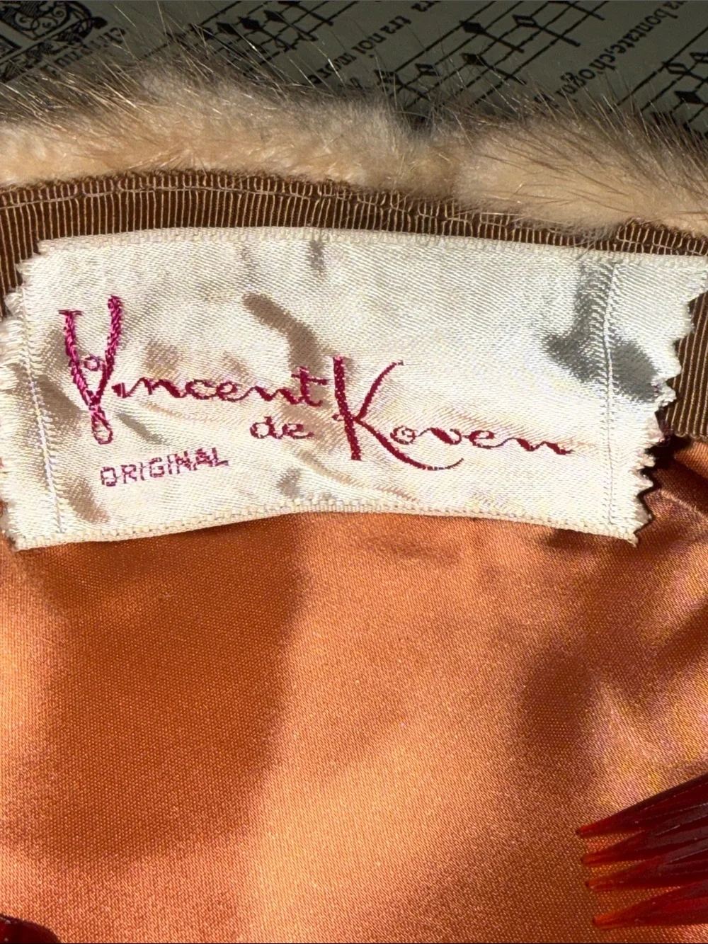 Vintage Vincent de Koven Original Genuine Mink Fur Pillbox Hat